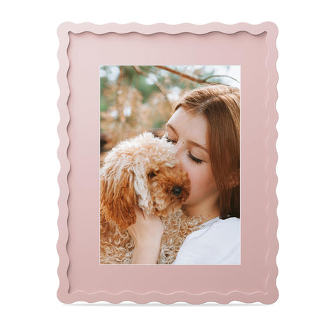 THKRLOF 11x14 frame with wavy pink edge for stylish photo display.
