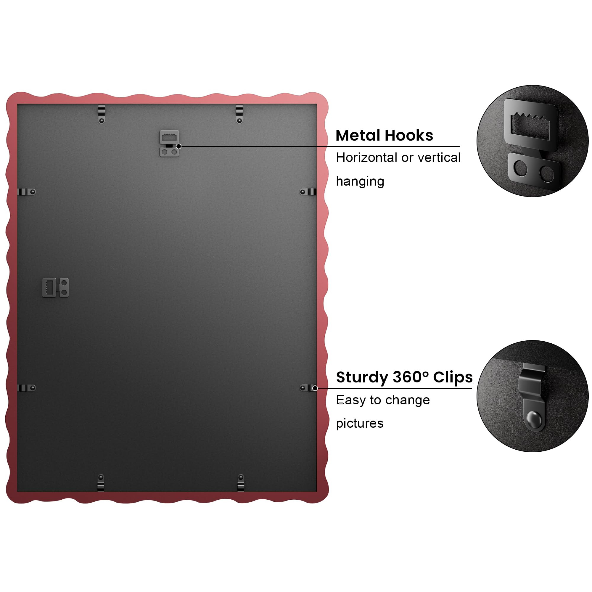 THKRLOF real glass panel provides crystal-clear protection and sharp photo visibility.