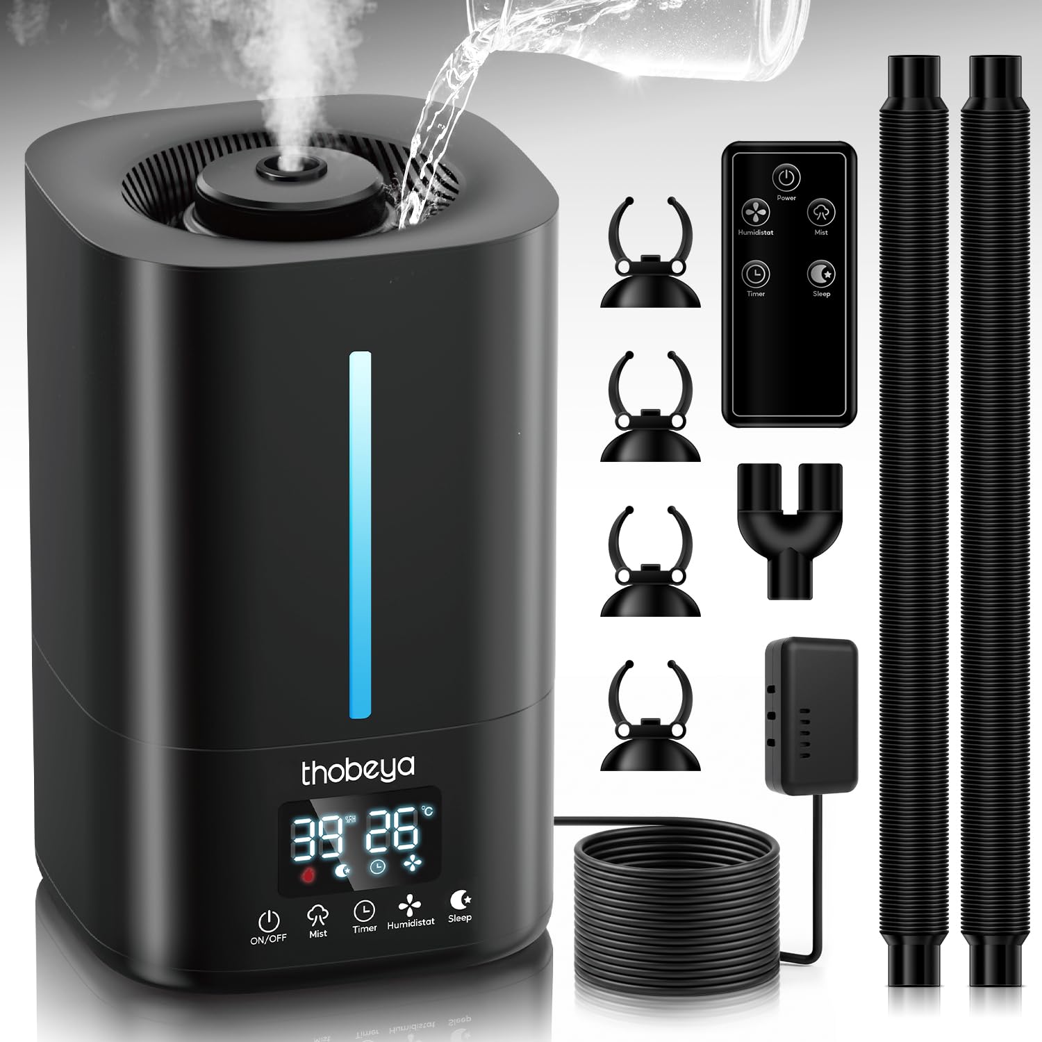 THOBEYA 5L reptile fogger front view for even terrarium humidity
