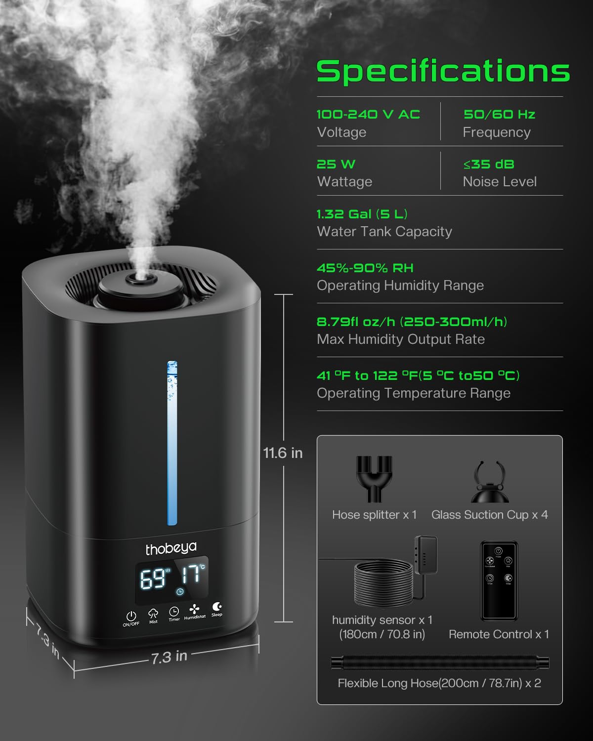THOBEYA dual mist nozzle system enables targeted humidity coverage
