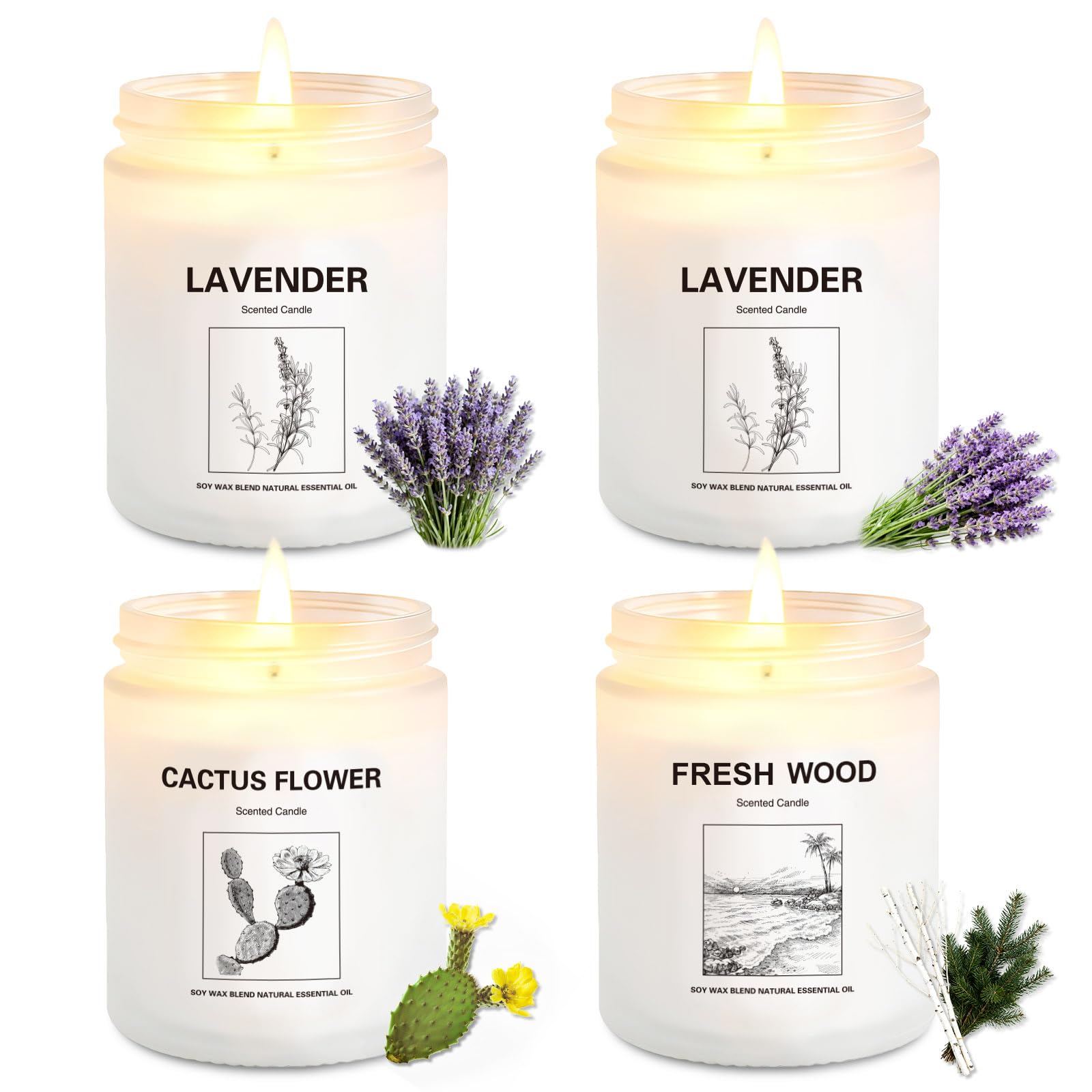 THORNWOLF 4-pack candle set front view for stylish home ambiance