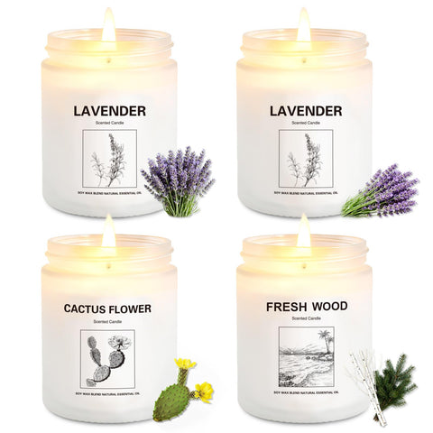 THORNWOLF 4-pack candle set front view for stylish home ambiance