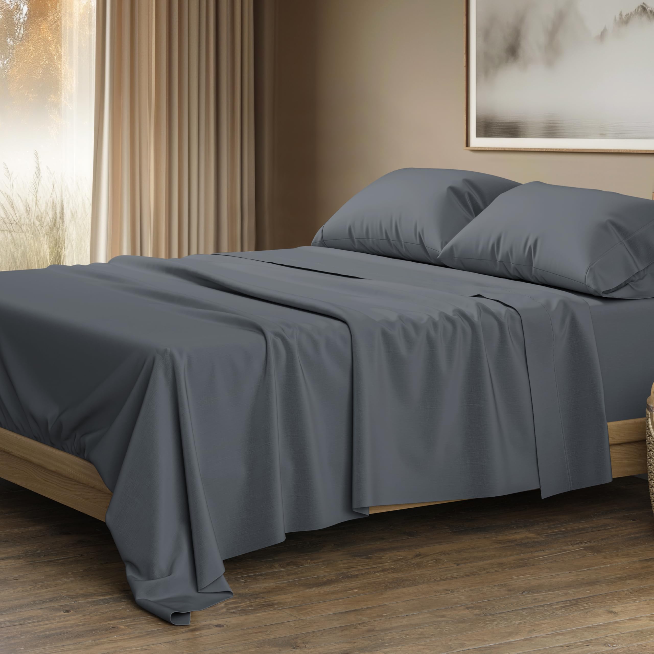 Thread Spread 1500-series flat sheet with silky Egyptian cotton for luxurious comfort.