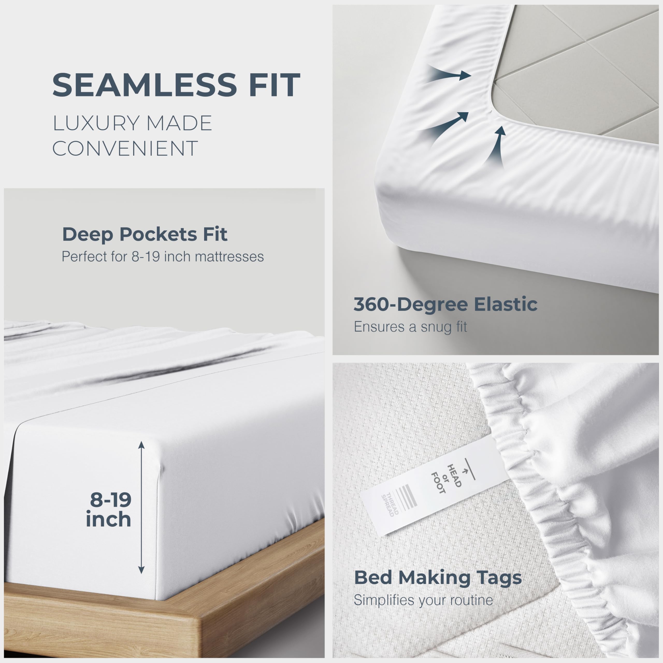 Thread Spread 1500 Series white king bed setup for hotel-like look