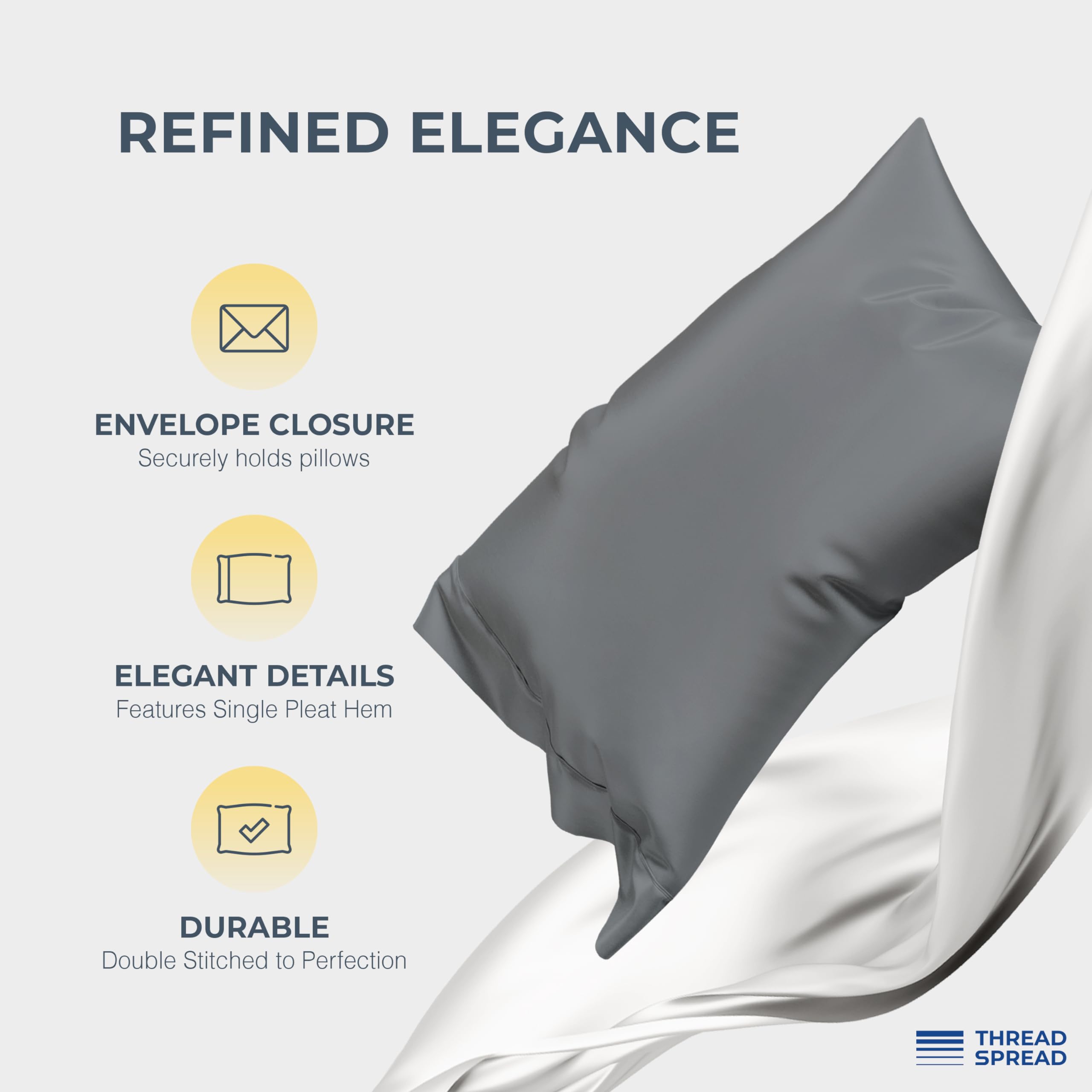 Thread Spread dark-grey king-size sheets offer elegant look and breathable comfort.