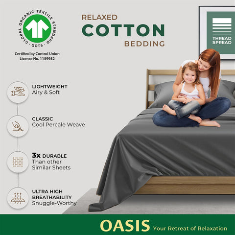 THREAD SPREAD queen fitted sheet with 16 inch pocket for secure fit