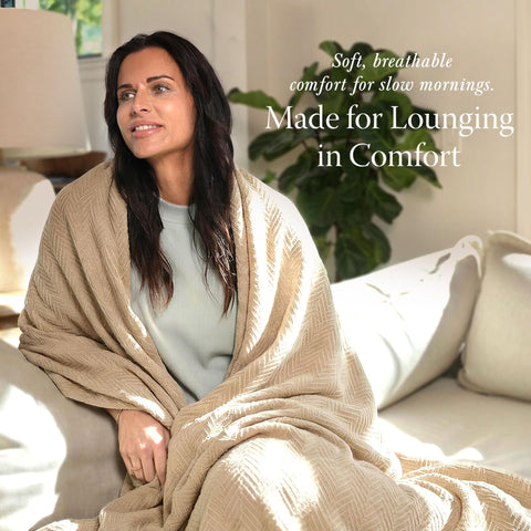Threadmill all season cotton blanket breathable fabric for year round comfort