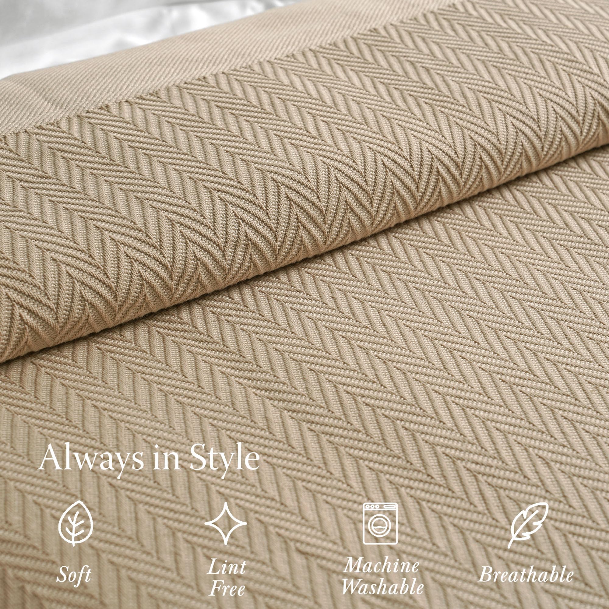 Threadmill blanket draped on a sofa for relaxed lounging.