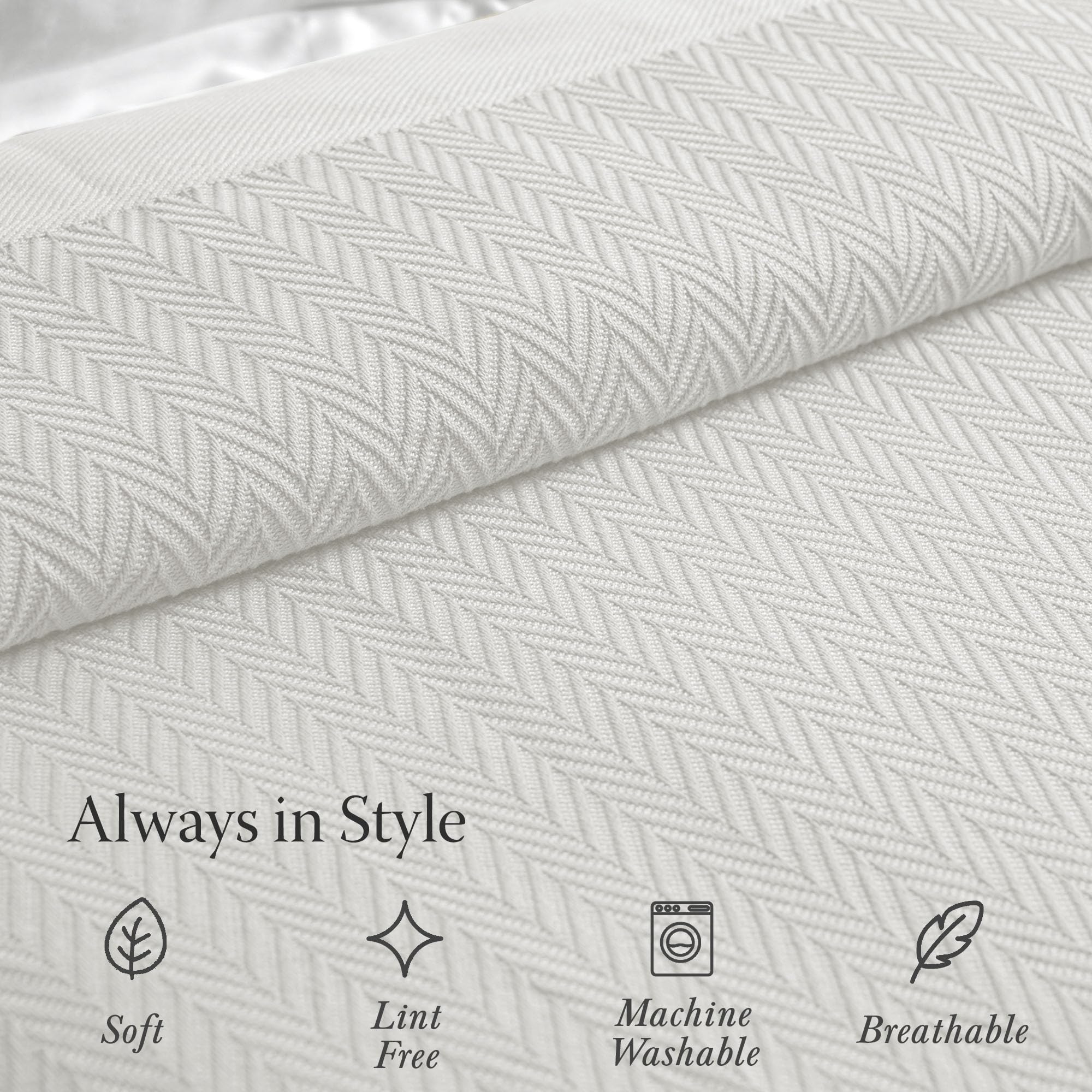 Threadmill cal-king 106x92 blanket fits large beds with ample coverage.