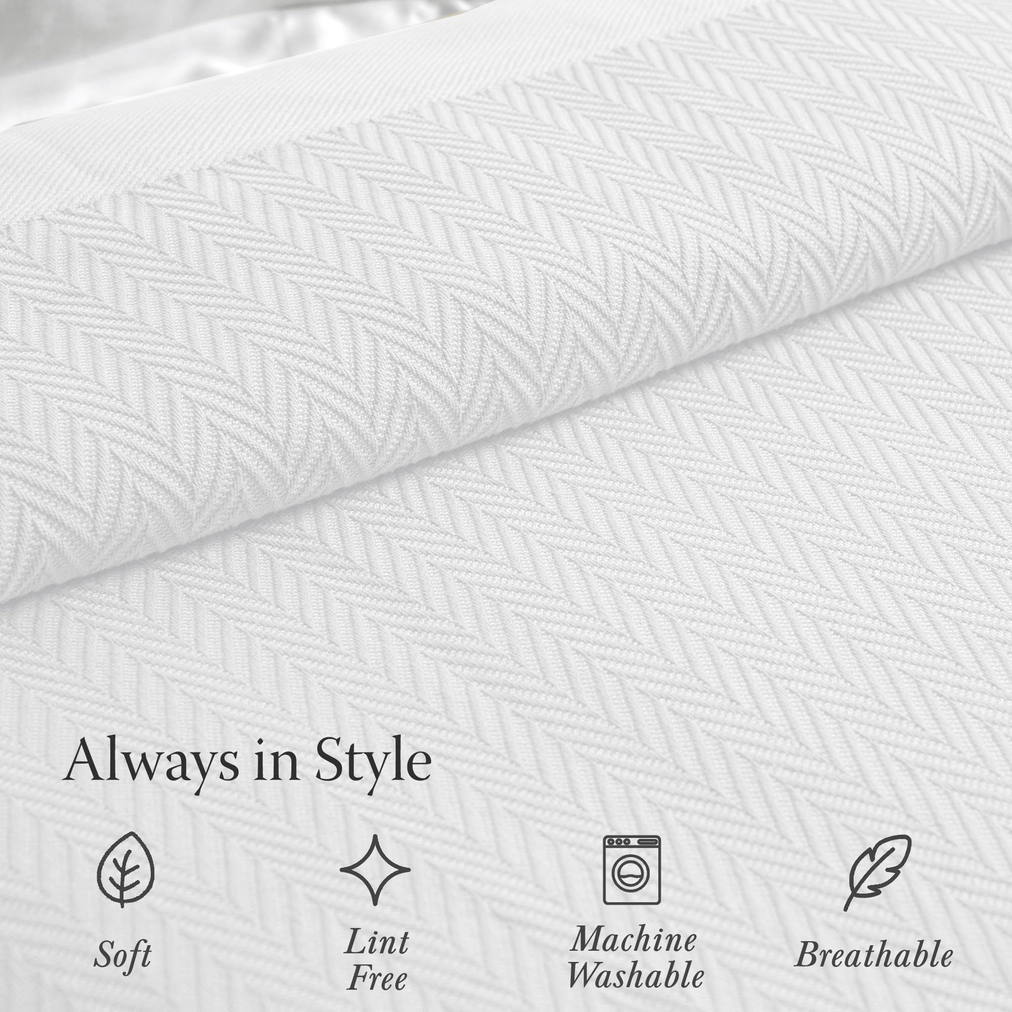 Threadmill easy-care durable cotton blanket that's machine washable.