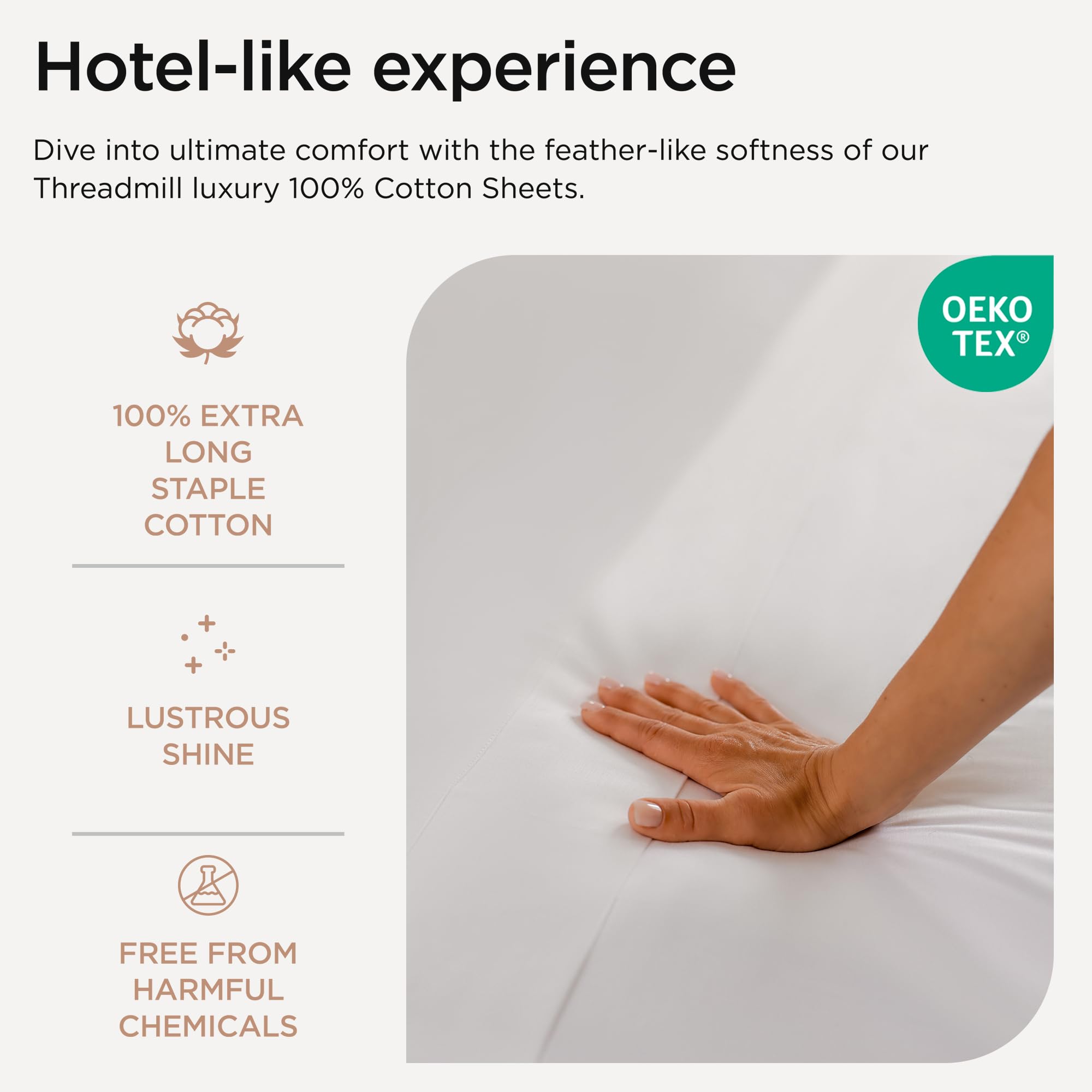 Threadmill fitted sheet California King 16-inch deep pocket keeps sheets in place.