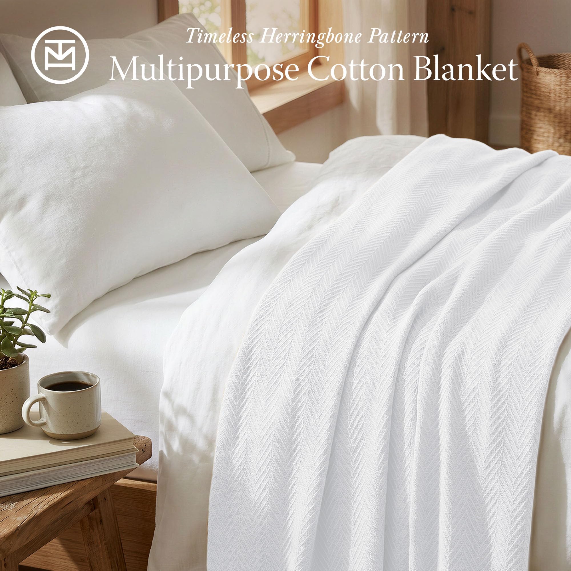 Threadmill herringbone texture blanket highlighting premium weave for stylish home décor.