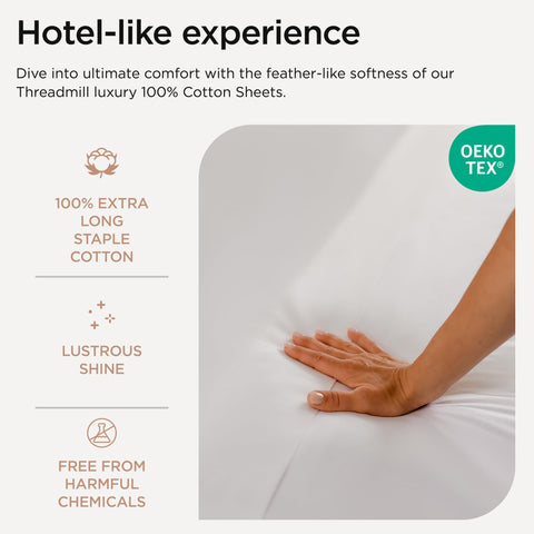 Threadmill king pillowcases deliver lasting softness and tidy, wrinkle-free edges.