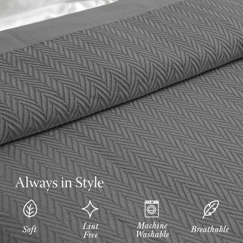 Threadmill California king fit blanket suited for larger bed frames