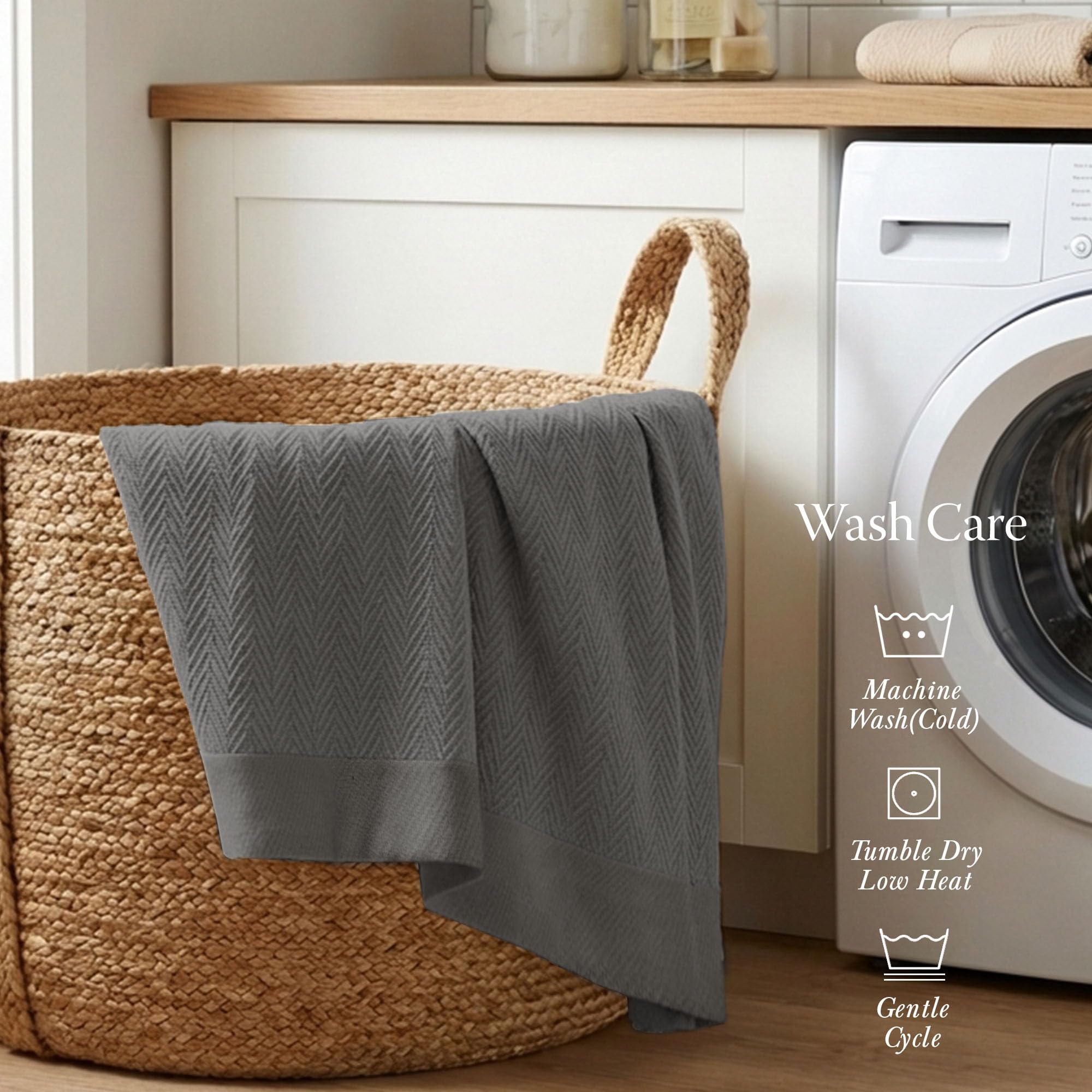 Threadmill easy-care cotton blanket stays soft after washing