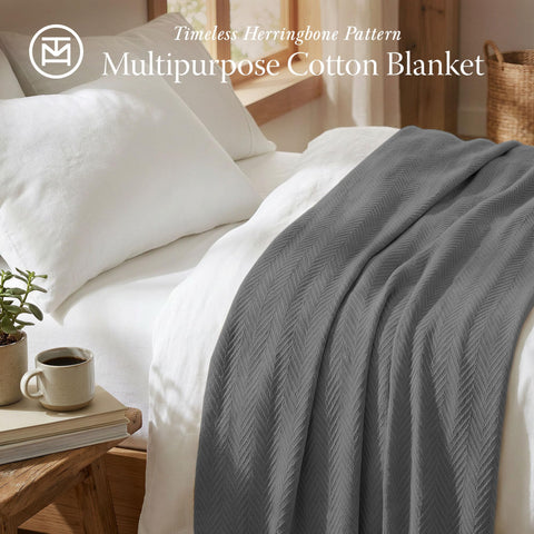 Threadmill king-size blanket with soft-touch fabric for lounging and reading