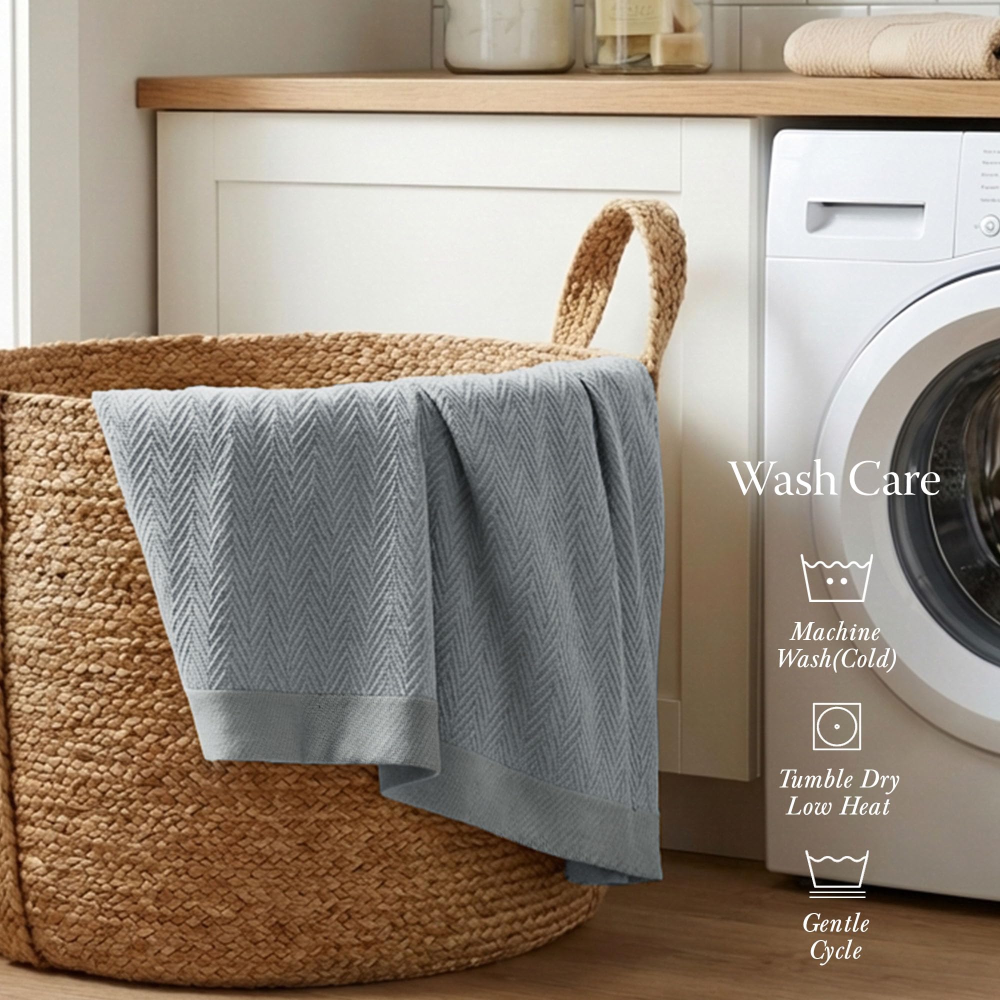 Threadmill blanket being machine washed—easy care and durable softness.