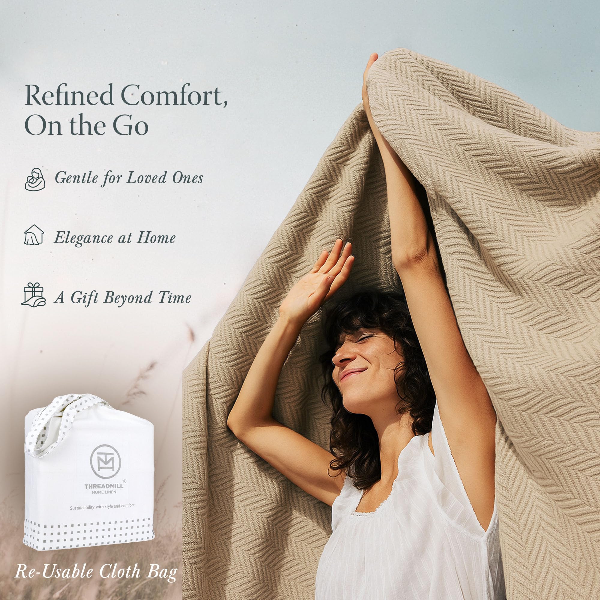 Threadmill OEKO-TEX certified blanket indicating safety and quality.