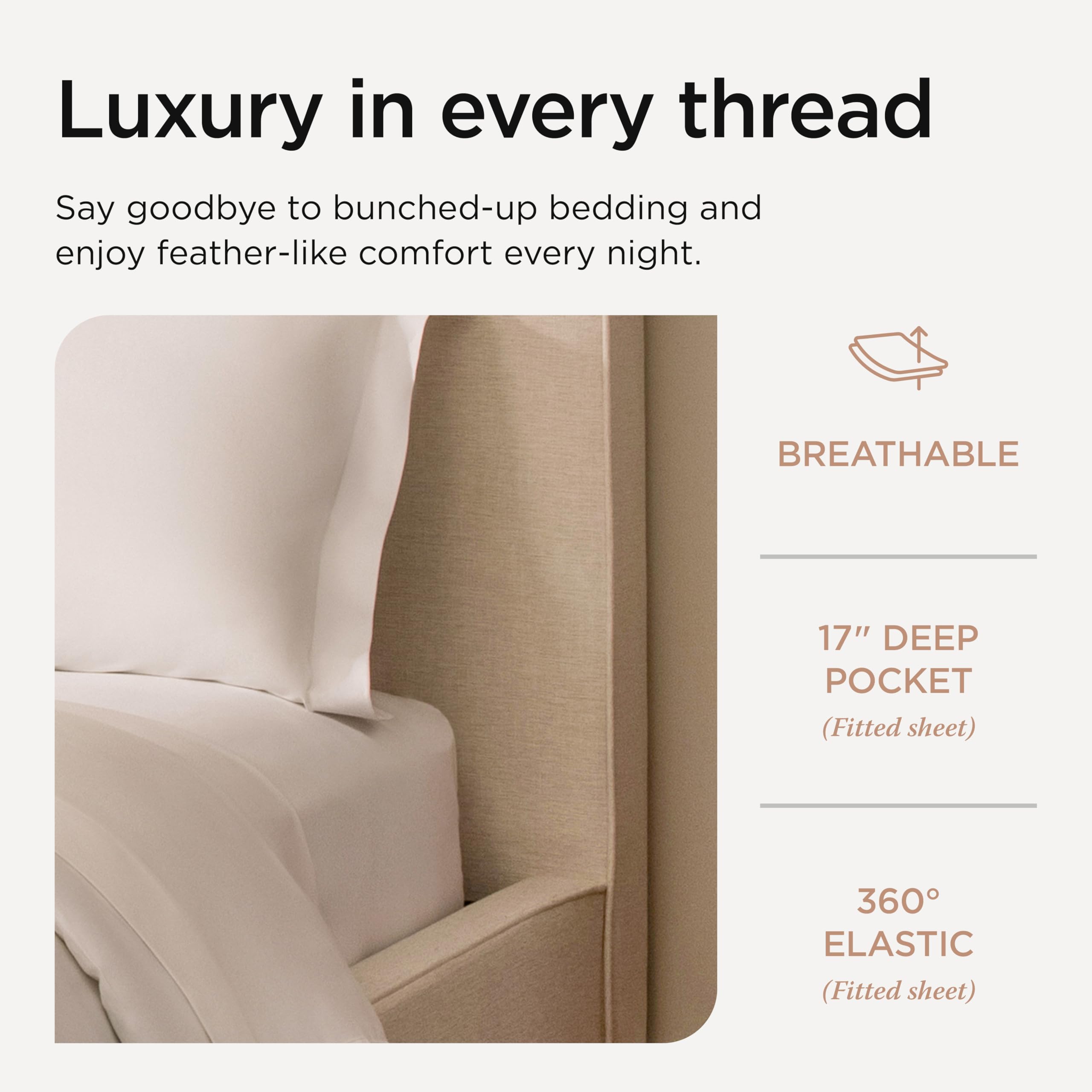 Threadmill sateen finish close-up highlights natural sheen and luxe feel.