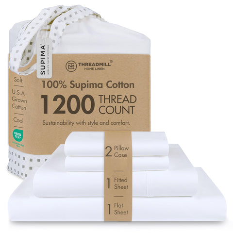 Threadmill Supima cotton sheets on bed show premium softness and breathable comfort.