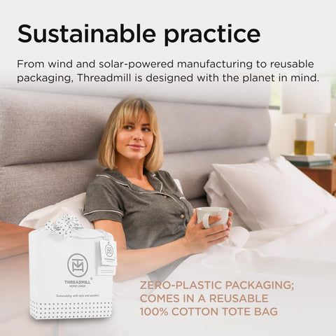 Threadmill wind and solar powered factory illustrates sustainable production.