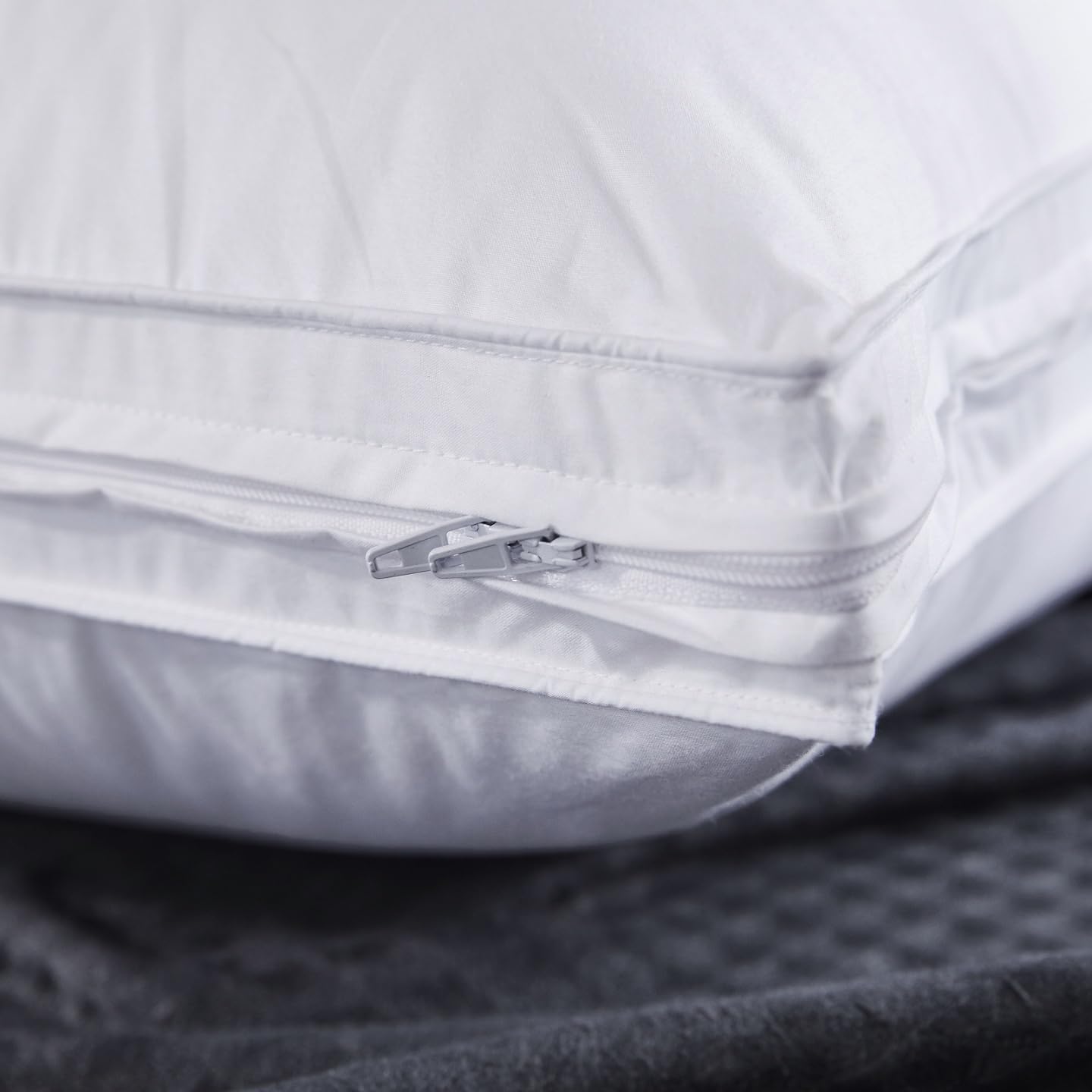 Three Geese pillow configured for back and stomach sleepers with customizable height.