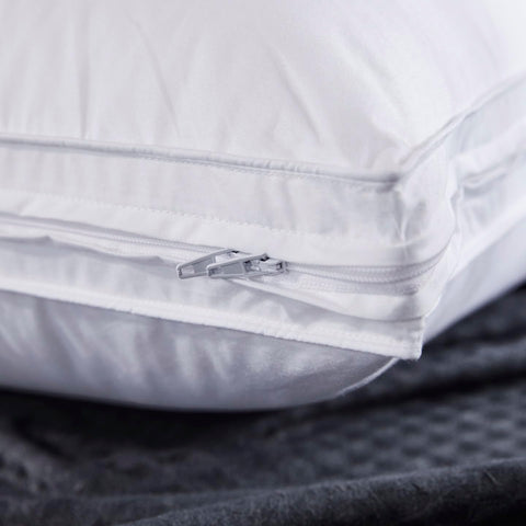 Three Geese pillow configured for back and stomach sleepers with customizable height.