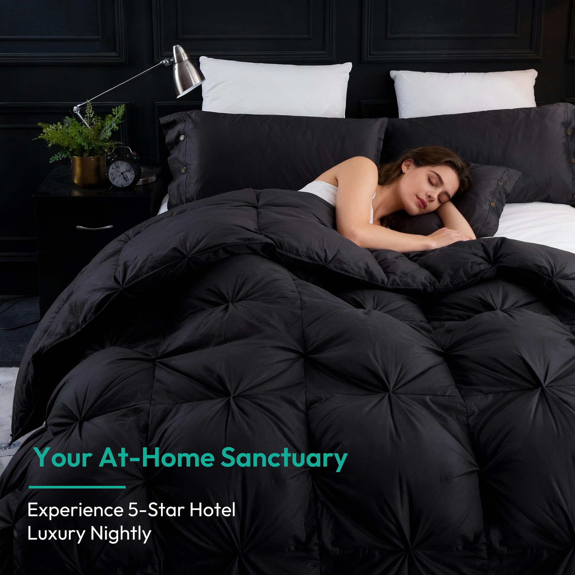 Three Geese all-season warmth in a queen duvet insert for year-round use.