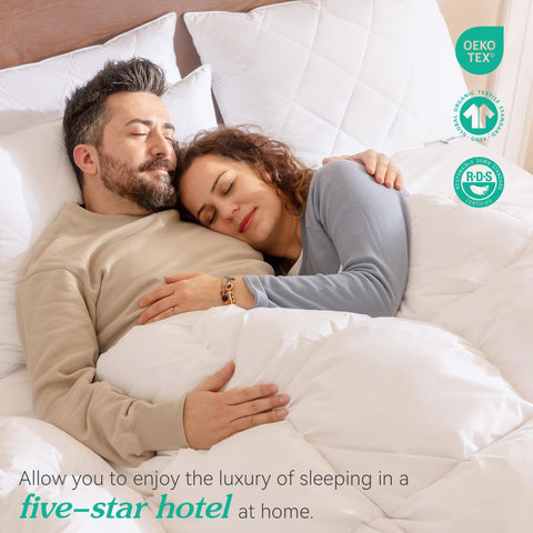 Three Geese cotton shell closeup highlights fine 600-thread-count fabric and smooth texture.