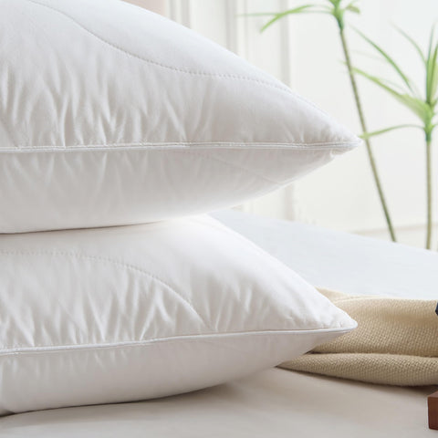 Three Geese pillow-feather-down-detail emphasizes premium fill for lasting loft.