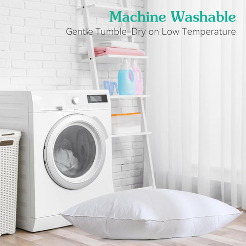 Three Geese goose feather pillow offers medium support for back and side sleepers