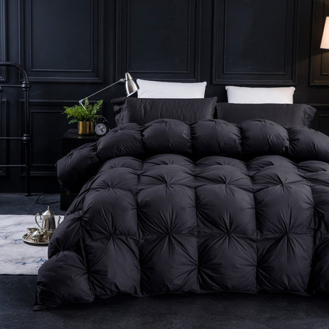 Three Geese pinch-pleat comforter close-up texture for luxurious feel and warmth