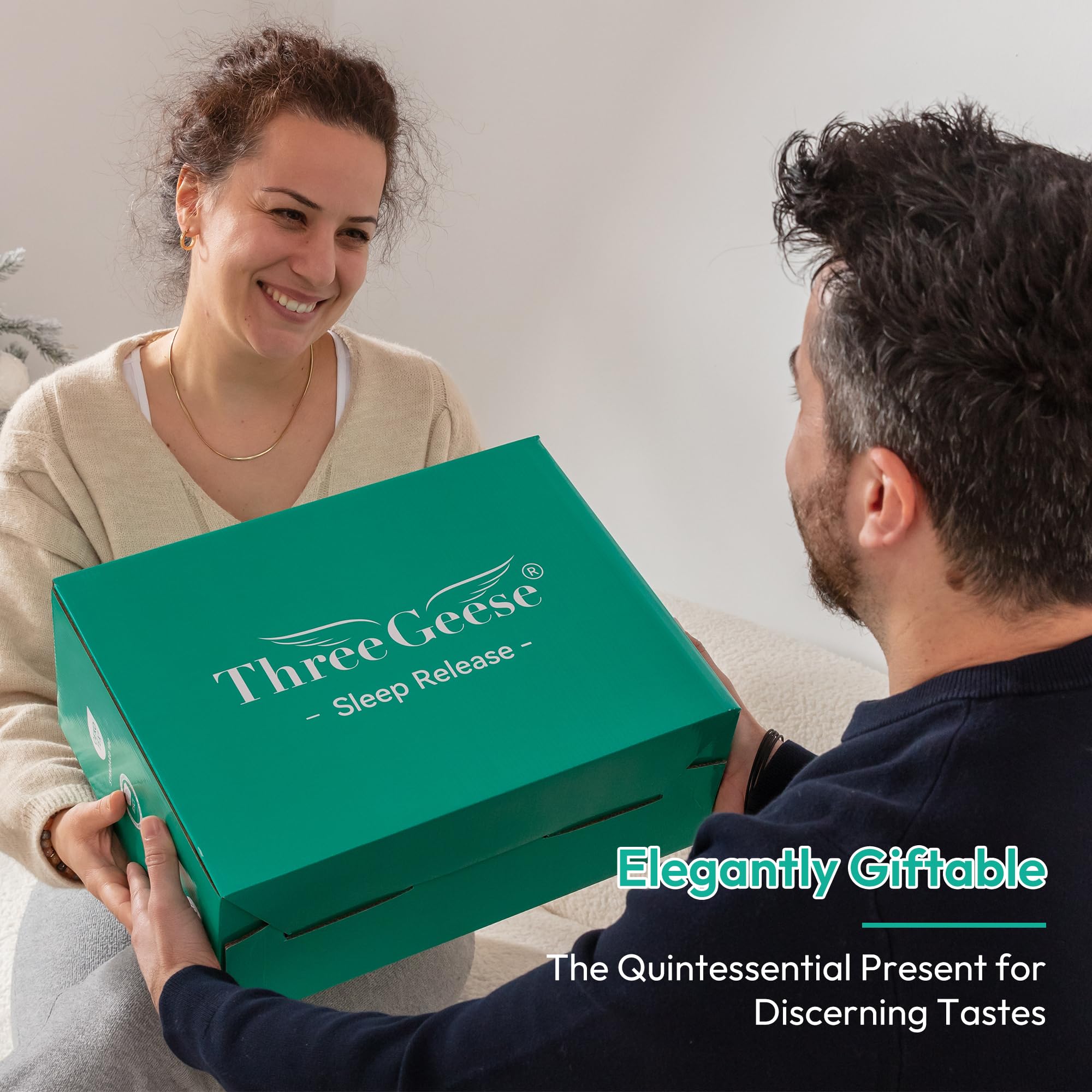 Three Geese plush cotton finish delivers soft, breathable nights.