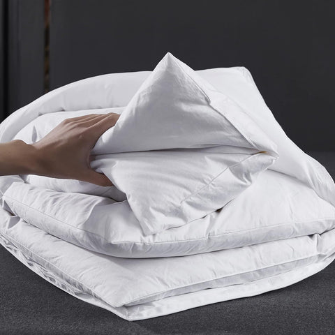 Three Geese soft polyfiber outer layer cradling the goose feather layers for layered comfort
