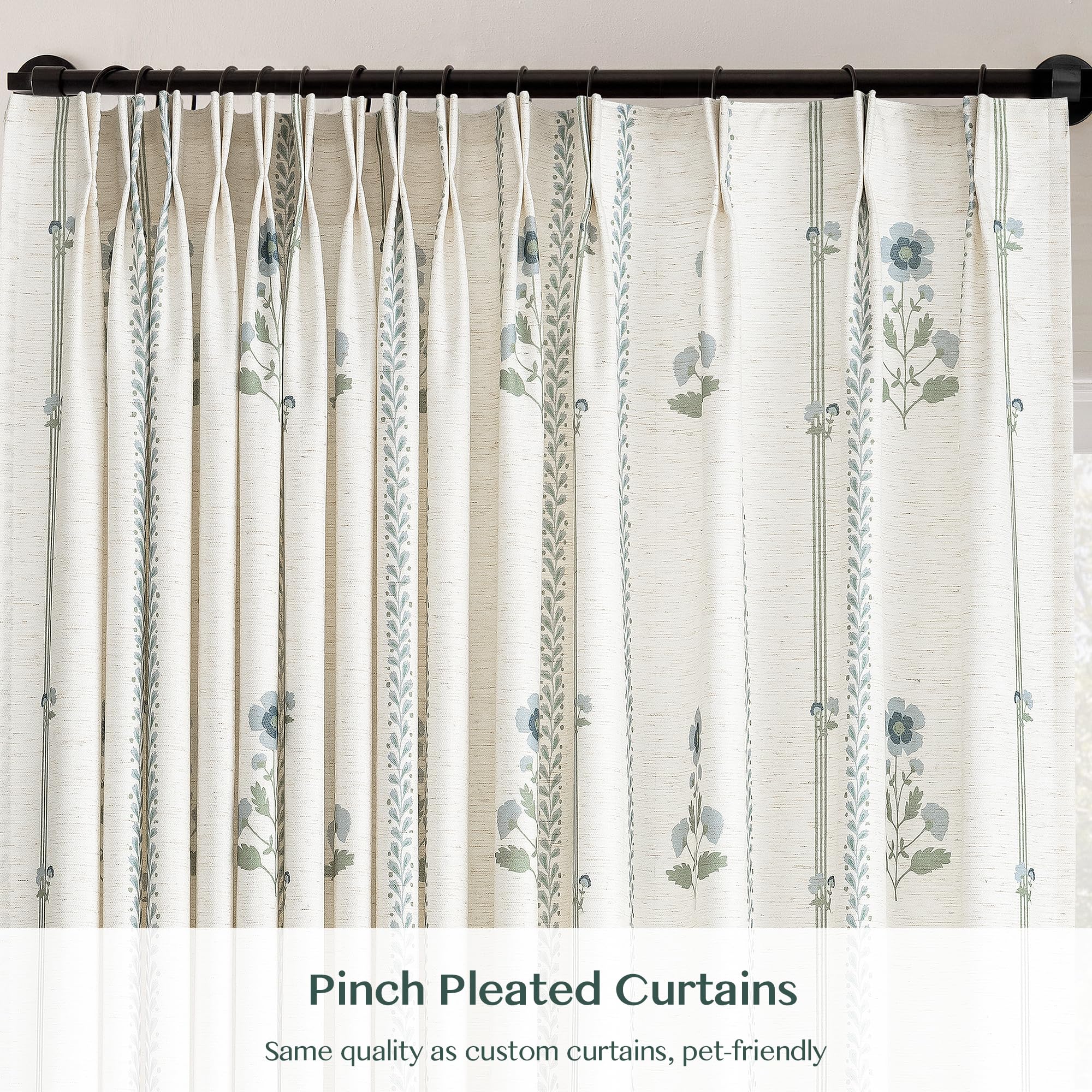 Three Girls ready-to-hang curtains kit includes hooks for easy setup