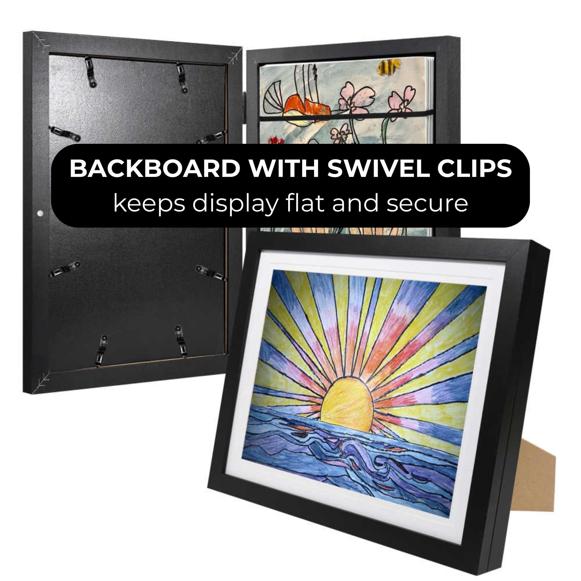 Three Orchids double-mats frame emphasizes enhanced presentation of young artists' work.