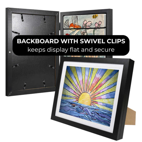 Three Orchids double-mats frame emphasizes enhanced presentation of young artists' work.