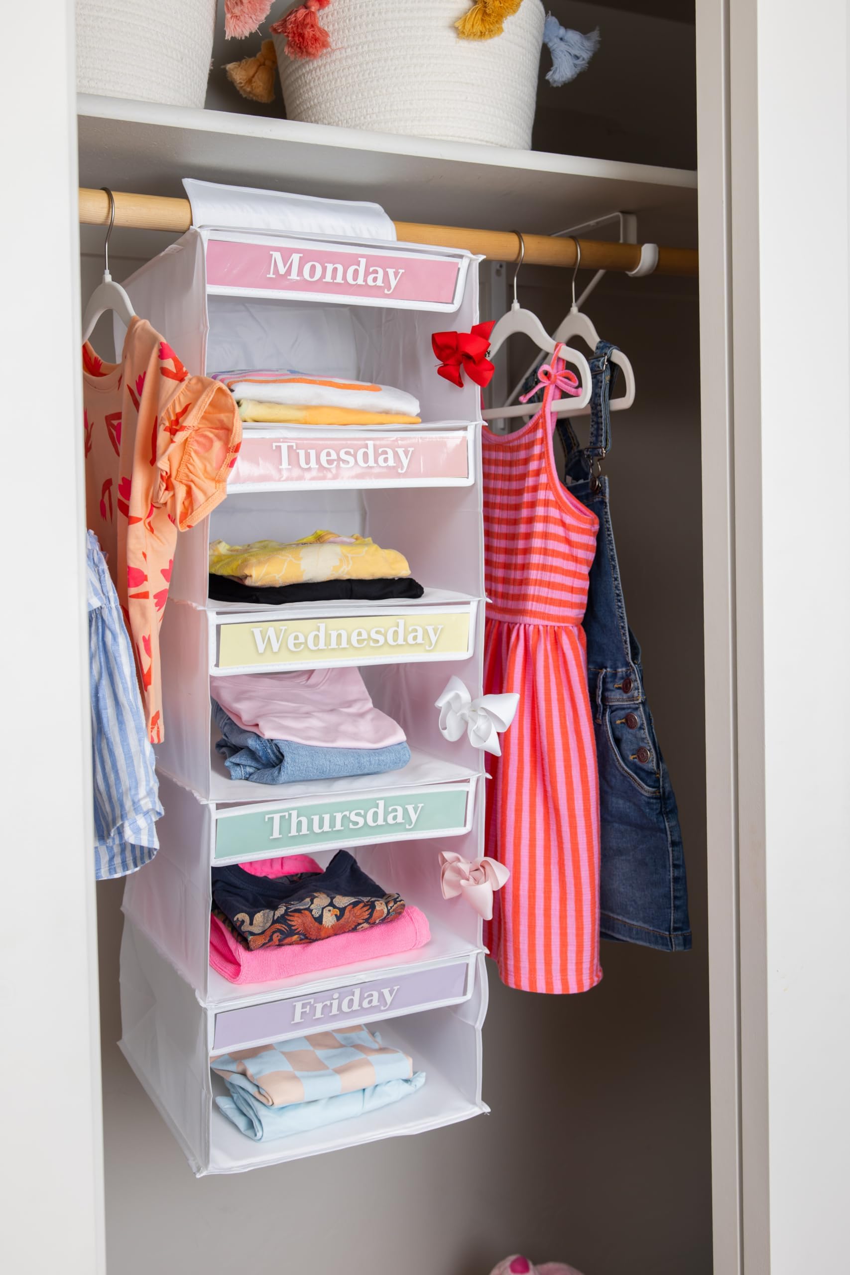 Three Sweet Peas Co weekly organizer installs in seconds with secure straps