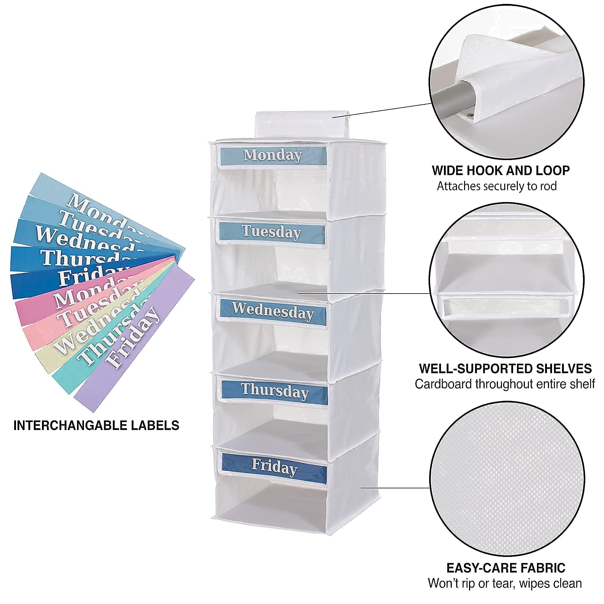 Three Sweet Peas Co weekly organizer with Velcro straps for secure installation