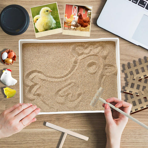 Threeheng sand tray zen garden setup inviting tactile relaxation