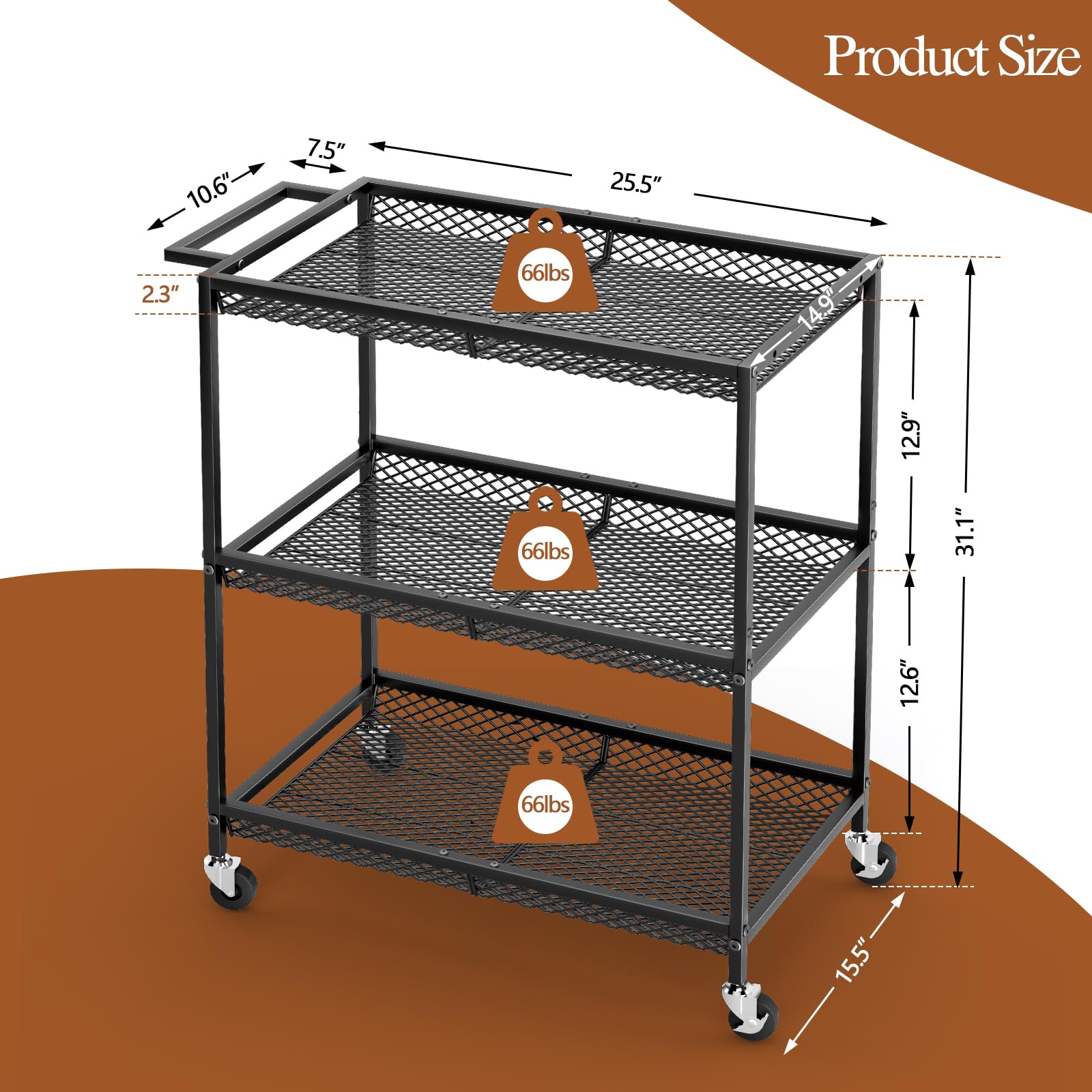 ThreeHio 3-Tier Cart during assembly shows straightforward setup for quick use