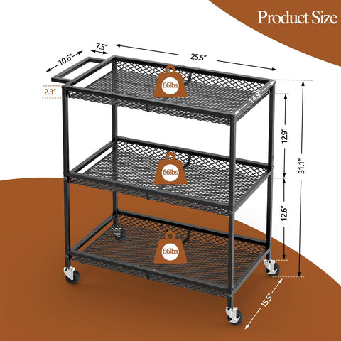ThreeHio 3-Tier Cart during assembly shows straightforward setup for quick use