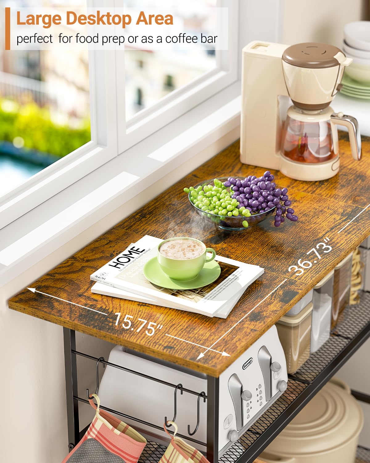 ThreeHio kitchen island assembly guide with clearly labeled parts.