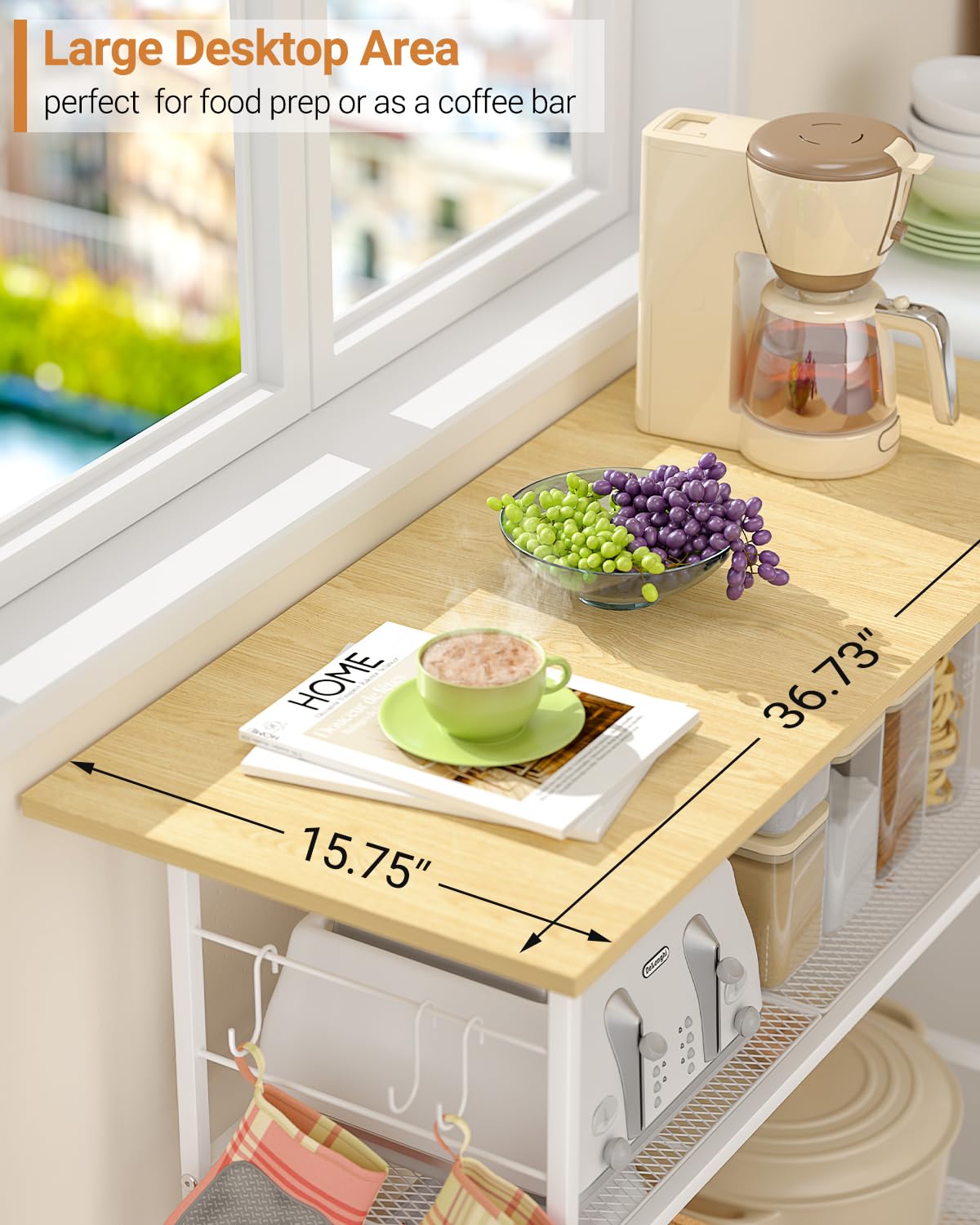 ThreeHio kitchen island leveling feet stabilize on uneven floors.