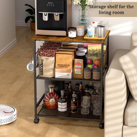 ThreeHio cart with lockable wheels offering stable placement