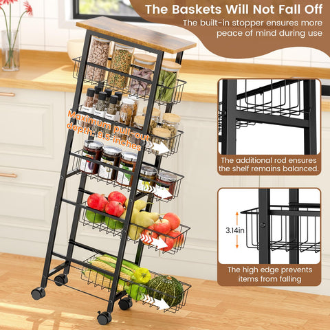 ThreeHio metal wire baskets breathable design keeps contents dry.