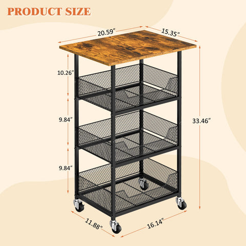 ThreeHio cart perimeter fences prevent items slipping during use.