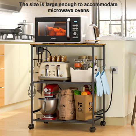 ThreeHio microwave stand ships with straightforward assembly and solid stability