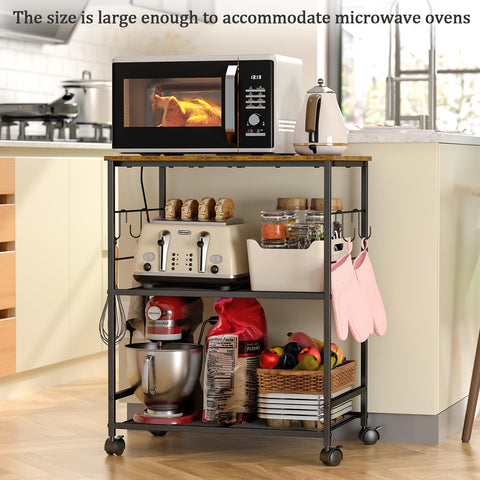 ThreeHio cart features four S-shaped hooks for utensils