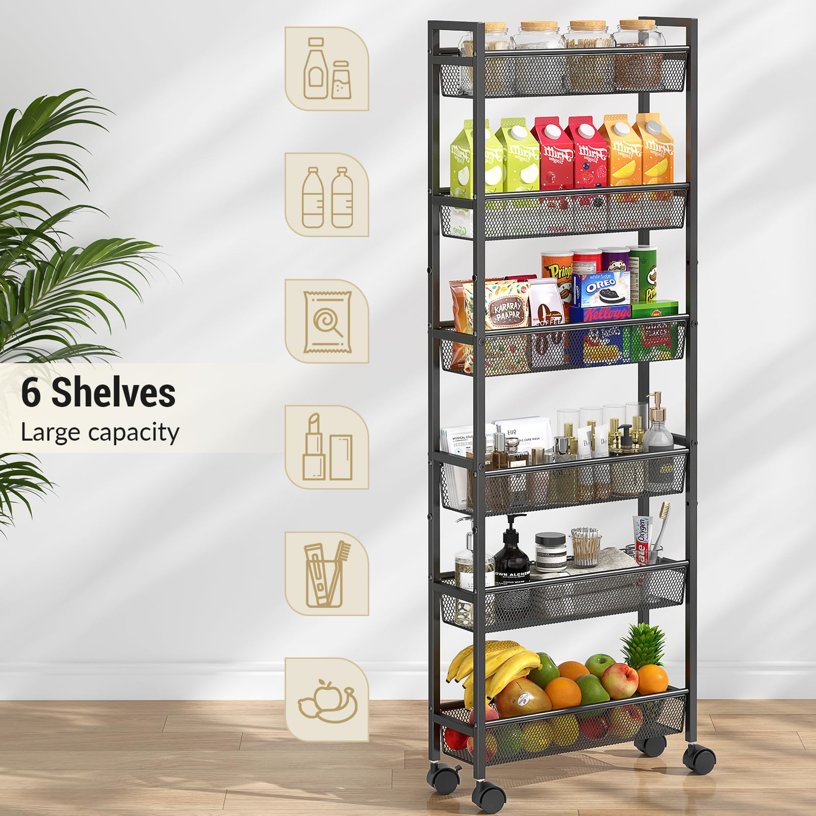ThreeHio bottom mesh shelf promotes airflow and quick drying.